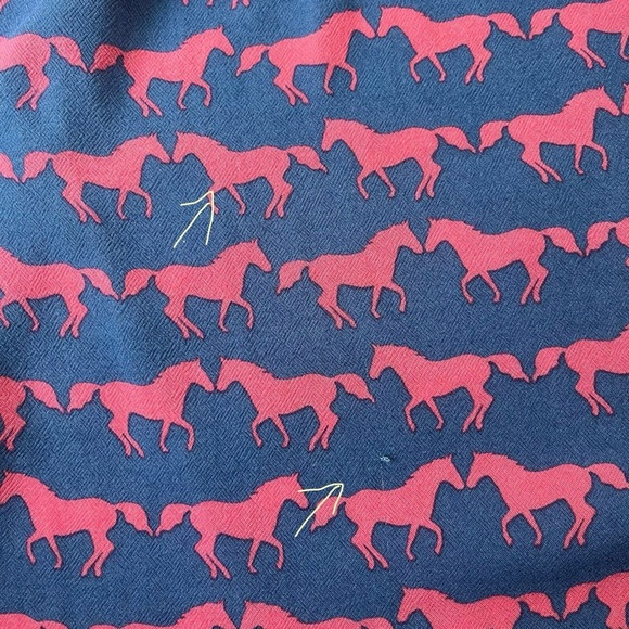 Anorak Horse Print Stretch Jersey Midi Dress Blue Pink Size 6 - Picture 9 of 11